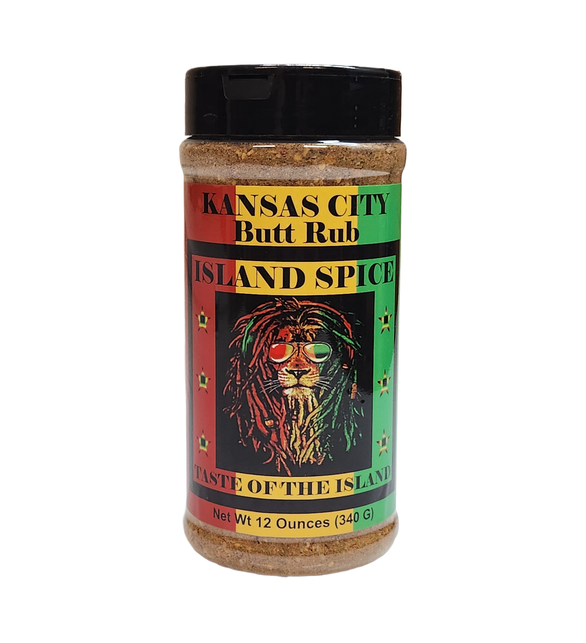 Island Spice "Kansas City Butt Rub" Jerk Seasoning, Caribbean-BBQ Fusion Dry Rub, Perfect for Pork Beef Chicken Seafood Ribs and Vegetables, Premium Spice Blend 12 Oz