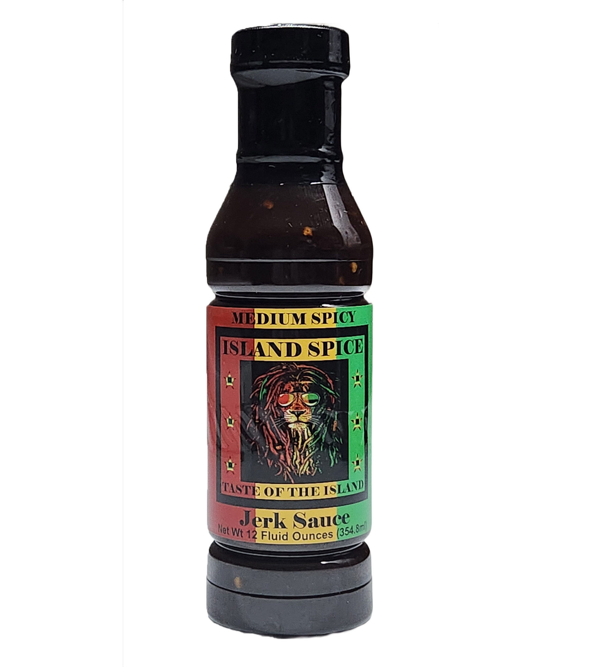 Island Spice “Taste of the Island” Jerk Sauce (Medium Spicy), Jamaican Caribbean Sauce, Perfect Condiment for Chicken Pork Beef Seafood Burgers and Vegetables, 12oz