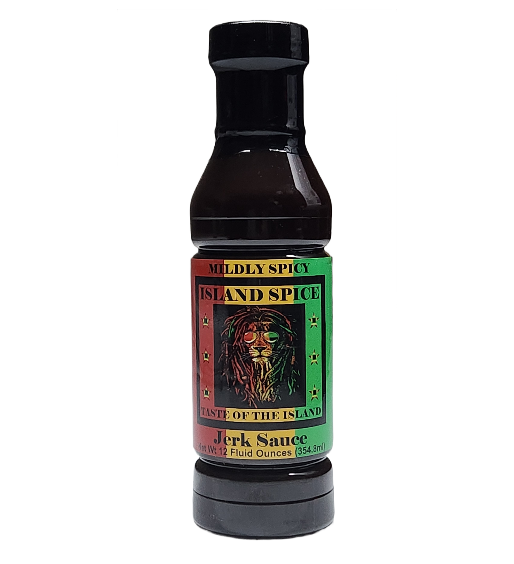 Island Spice “Taste of the Island” Jerk Sauce (Mild), Jamaican Caribbean Sauce, Perfect Condiment for Chicken Pork Beef Seafood Burgers and Vegetables, 12oz